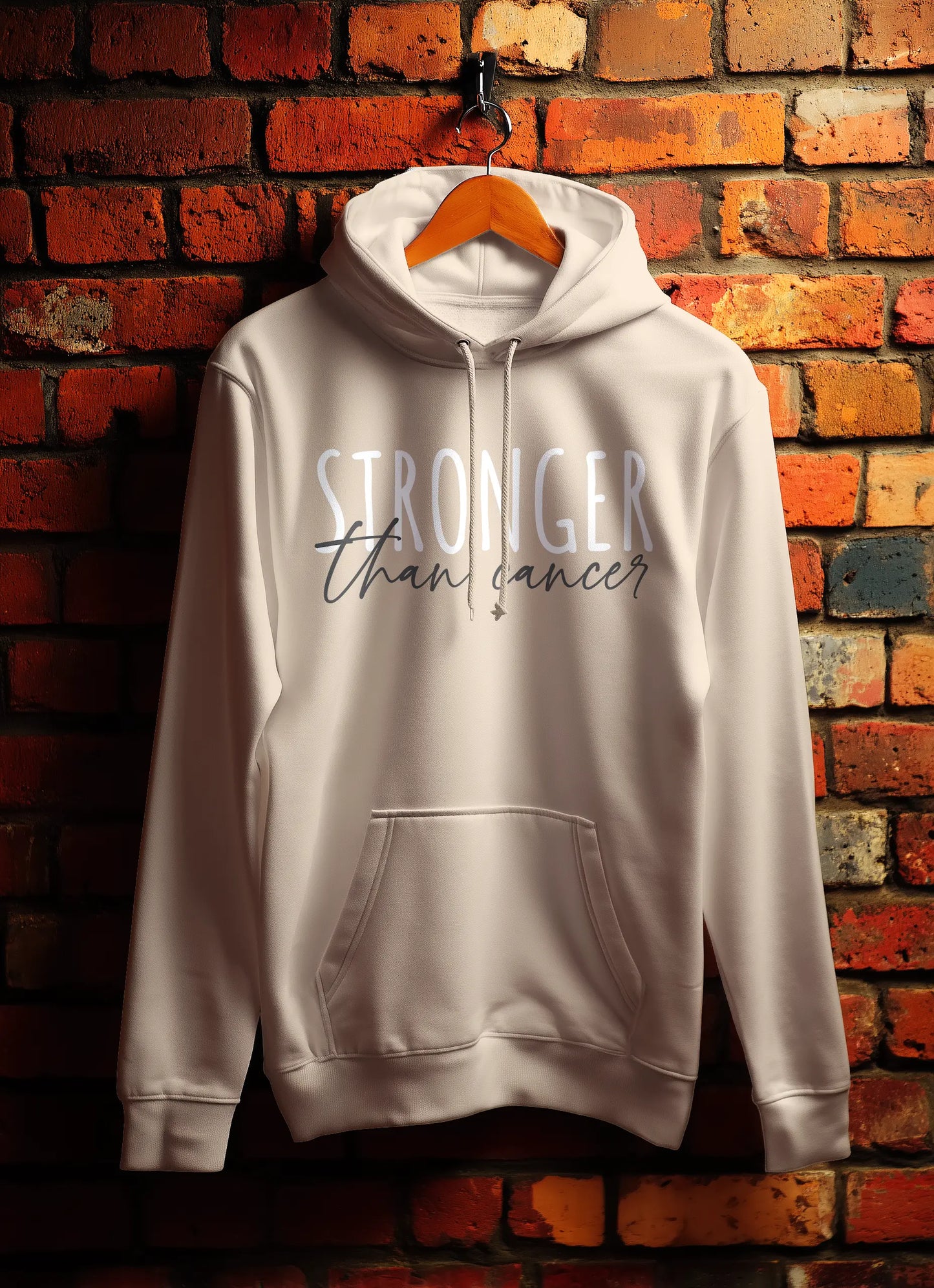 Stronger Than Cancer Unisex Hoodie Nude Bowers Typography