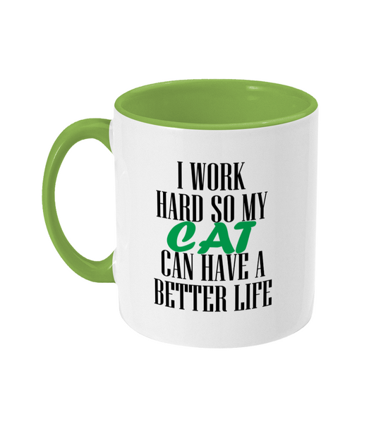 I Work Hard So My Cat Can Have A Better Life Mug Bowers Typography