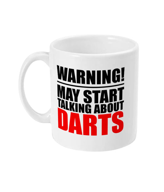 Warning May Start Talking About Darts Mug Bowers Typography