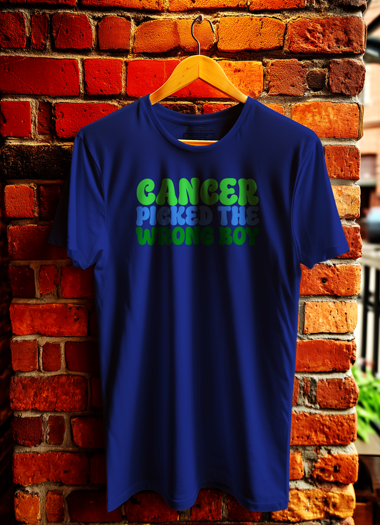 Cancer Picked The Wrong Boy T-Shirt Bowers Typography