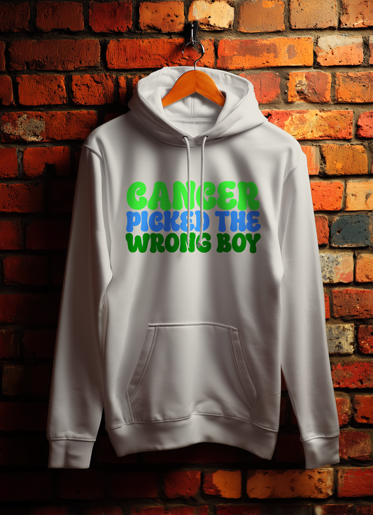 Cancer Picked The Wrong Boy Hoodie Bowers Typography
