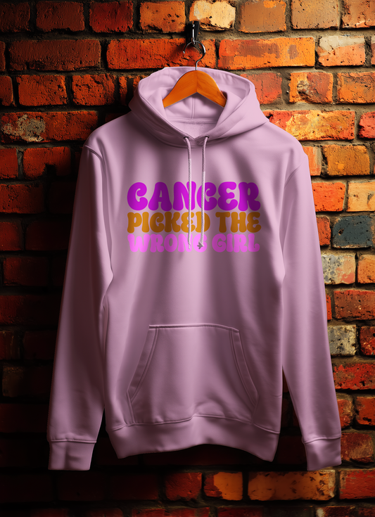 Cancer Picked The Wrong Girl Hoodie Bowers Typography