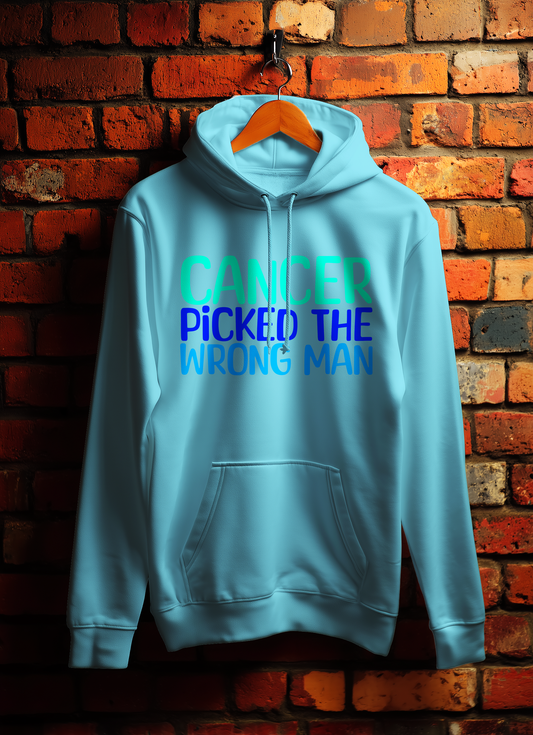 Cancer Picked The Wrong Man Hoodie Bowers Typography