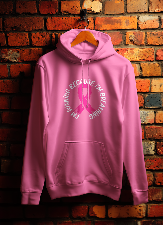 I'm Winning Because I'm Breathing Cancer Hoodie Bowers Typography