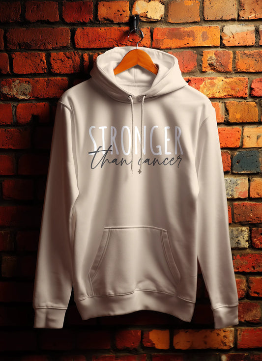 Stronger Than Cancer Unisex Hoodie Nude Bowers Typography