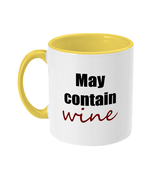 May Contain Wine Mug Bowers Typography